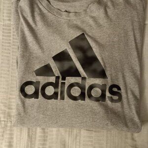 Adidas Gray/Black 3 Stripe Adidas Logo Short Sleeve Mens Size 3XL T-Shirt